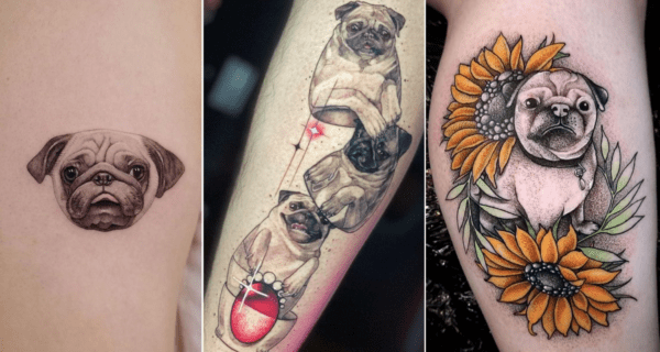 Pug Tattoo – 50 idées super mignonnes pour les amoureux de la race !