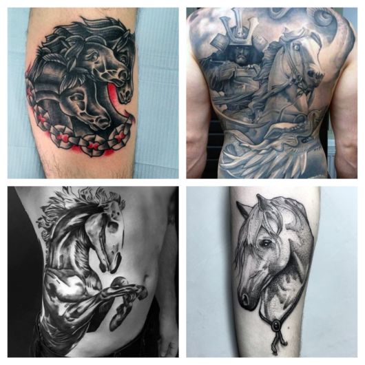 Tatouage de cheval - Ce qu'il représente et 90 tatouages ​​fabuleux !