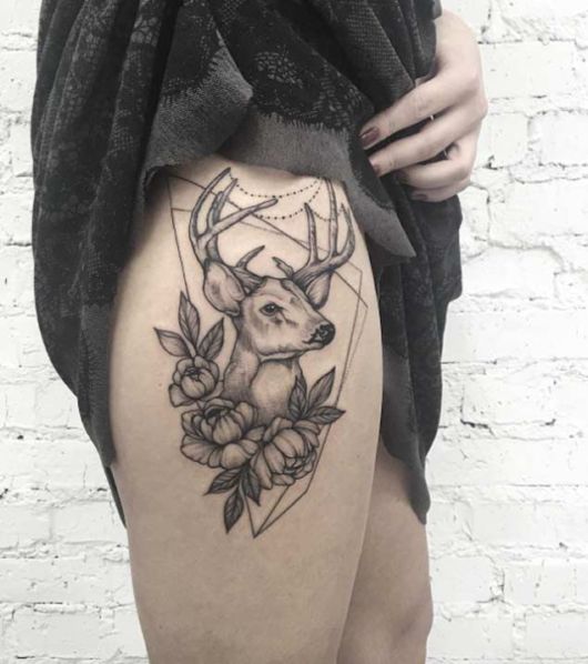 ¡71 hermosas ideas para tatuajes femeninos en el muslo y cuidado principal!