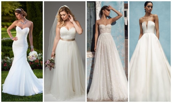 Robe de mariée bustier – 54 options MERVEILLEUSES !