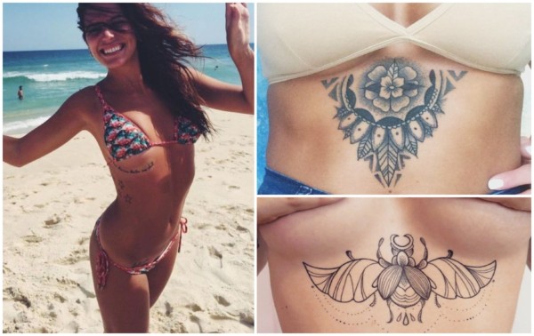 Tattoo under breasts – 35 beautiful underboob tattoo ideas!