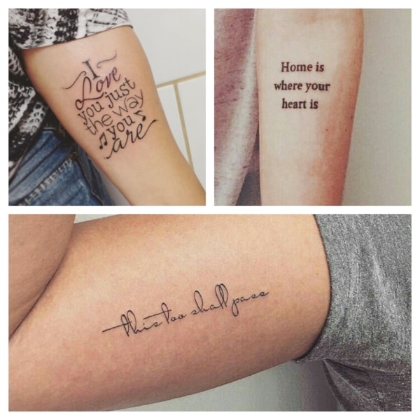 Citation tatouages ​​sur le bras – 45 inspirations parfaites pour le tatouage !
