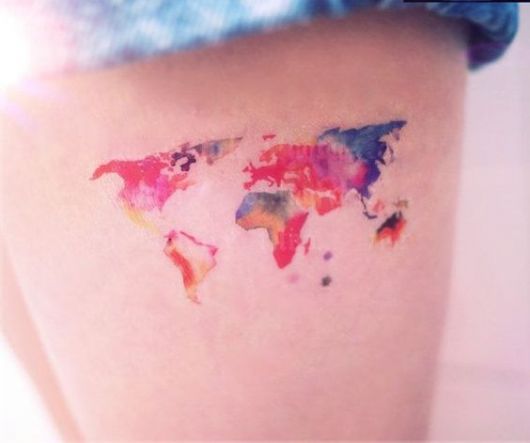 World Map Tattoo – Get Inspired with 25 Perfect Ideas for Travelers